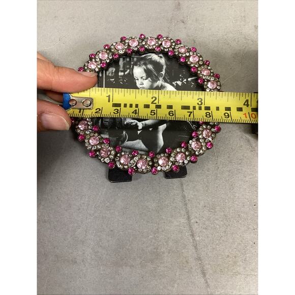 Set Of 2 Small Pink Silver Beaded Photo Frames - Picture 9 of 11